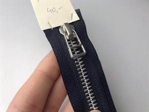 Lynlås - navy og delbar, 73 cm